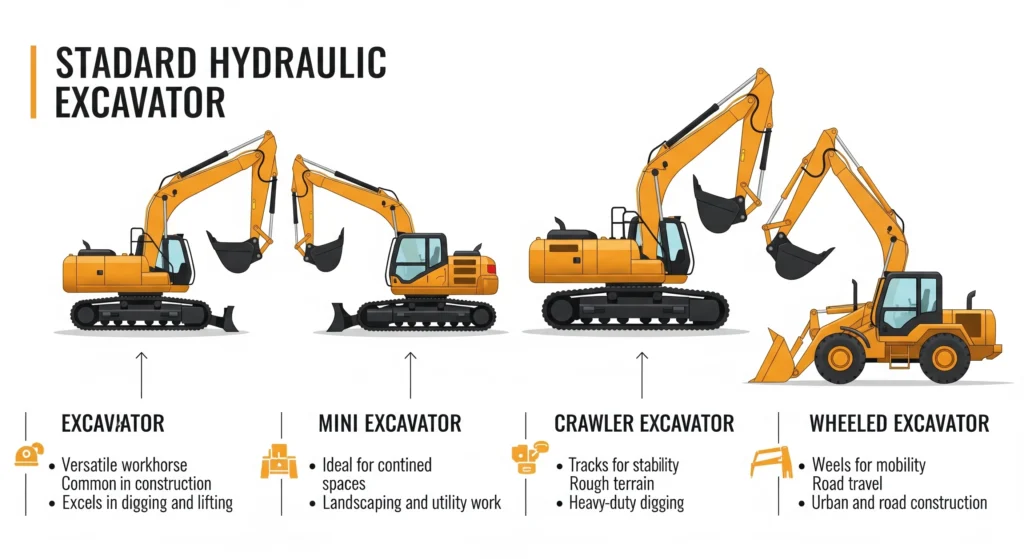 Different Types of Hydraulic Excavators