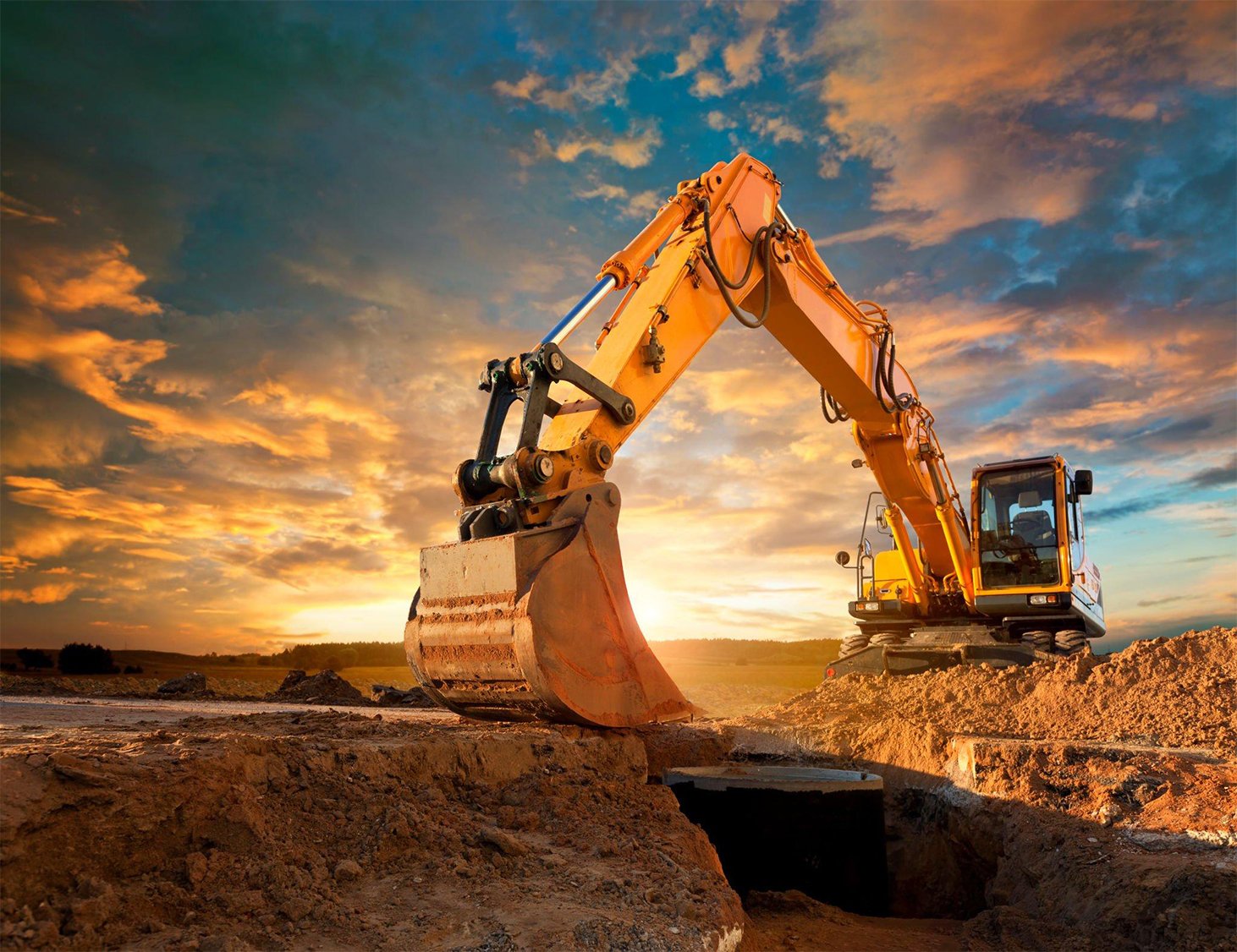 Excavator digging