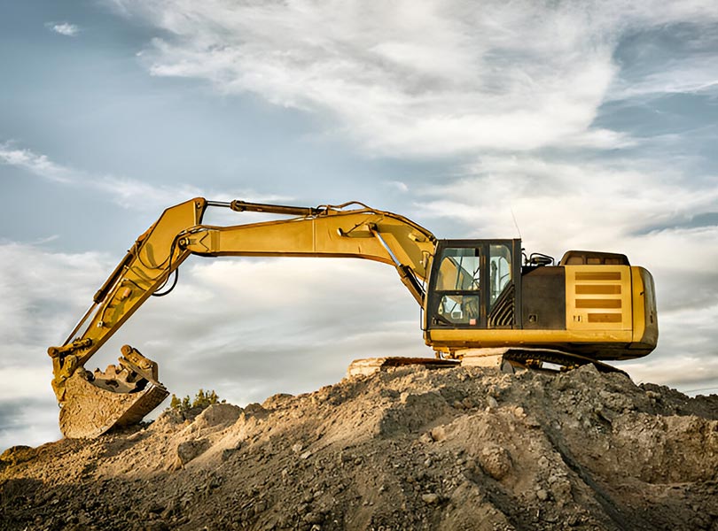 medium excavator digging