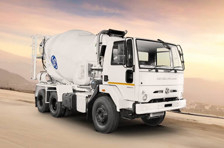 Ashok Leyland AVTR 6x4 RMC transit mixer on a road