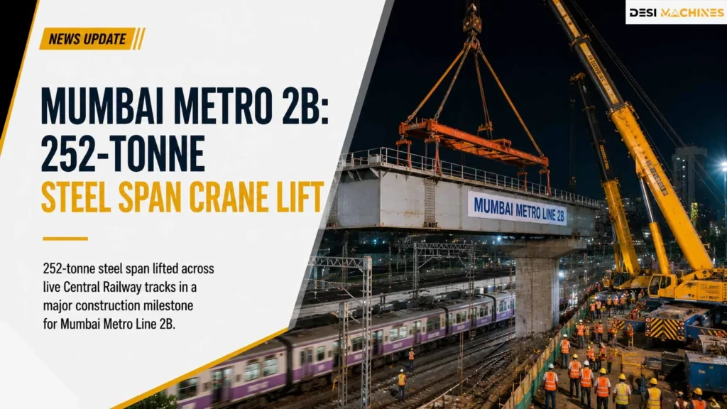 Mumbai Metro 2B: 252-Tonne Steel Span Crane Lift 1 Mumbai Metro 2B: 252-Tonne Steel Span Crane Lift