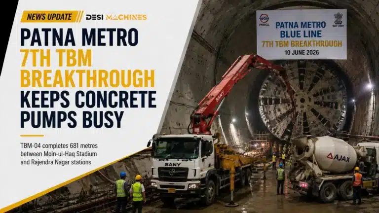Patna Metro 7th TBM Breakthrough Keeps Concrete Pumps Busy
