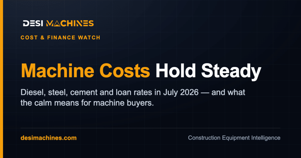Construction Equipment Costs July 2026: Diesel, Steel, EMI