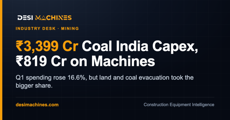 Coal India Q1 Capex Rises to Rs 3,399 Crore, But Machines Take Only a Quarter 5 Coal India Q1 Capex Rises to Rs 3,399 Crore, But Machines Take Only a Quarter