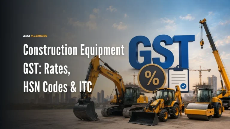 GST on Construction Equipment in India: Rates, HSN Codes & Input Tax Credit