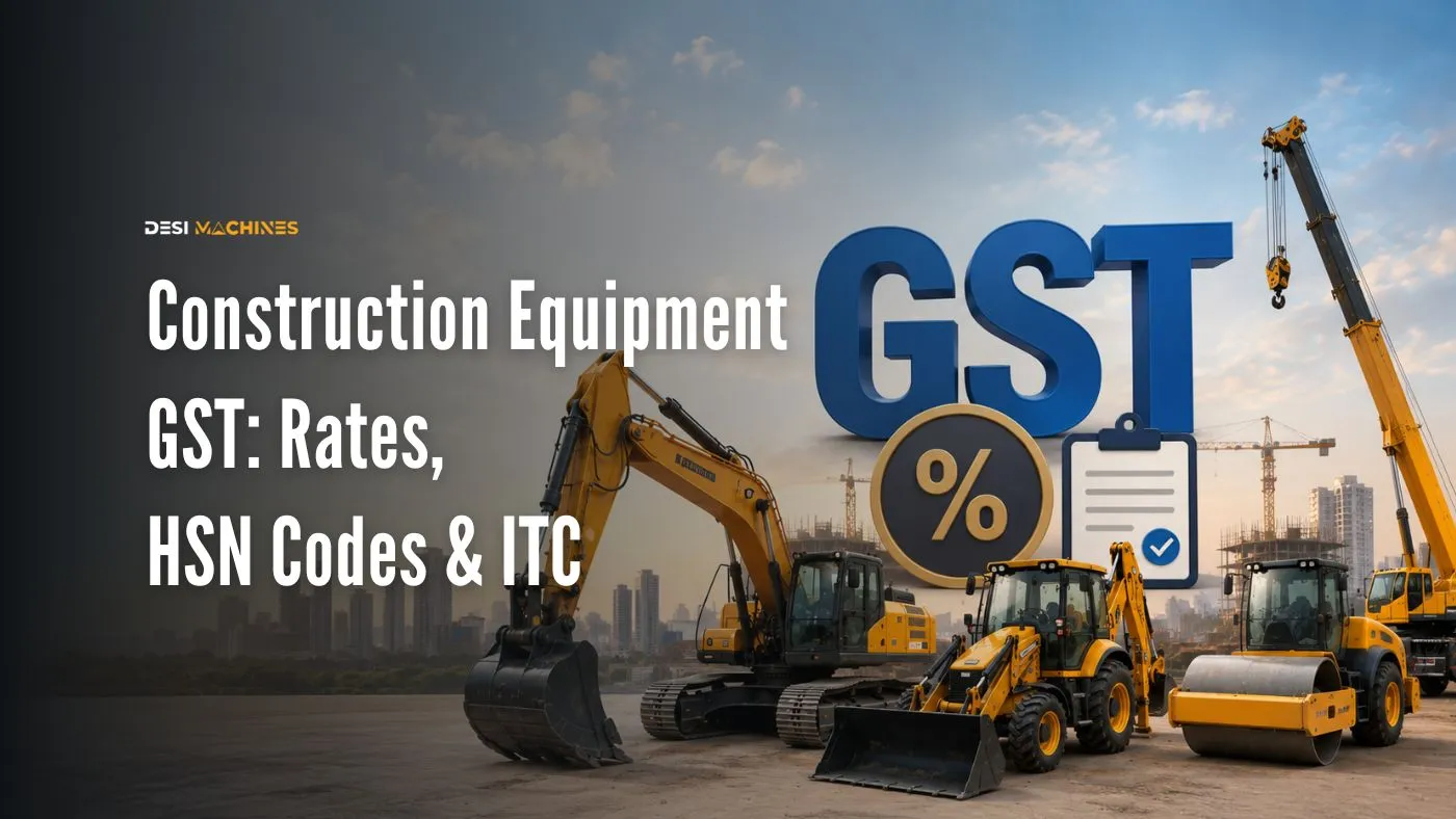 GST on Construction Equipment in India: Rates, HSN Codes & Input Tax Credit