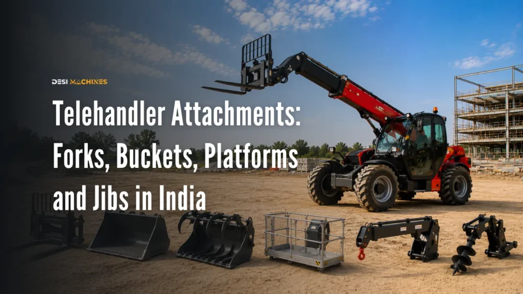 Telehandler Attachments: Forks, Buckets, Platforms and Jibs in India