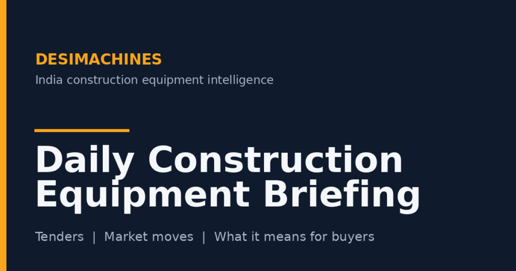 Construction Equipment Briefing — 21 Jul 2026 1 Construction Equipment Briefing — 21 Jul 2026