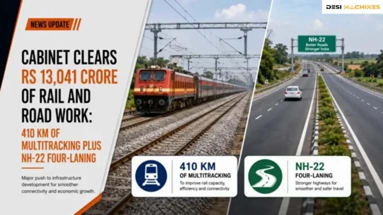Cabinet Clears Rs 13,041 Crore of Rail and Road Work: 410 km of Multitracking Plus NH-22 Four-Laning