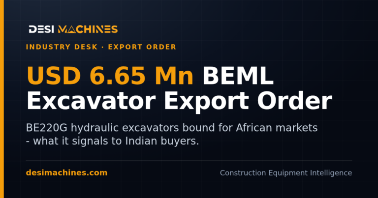 BEML Excavator Export Order: USD 6.65 Mn Won from Mauritius 9 BEML Excavator Export Order: USD 6.65 Mn Won from Mauritius