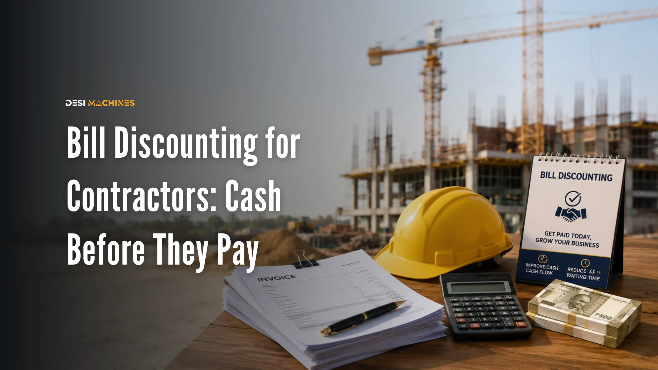 Bill discounting for contractors to receive cash before customer payment is received