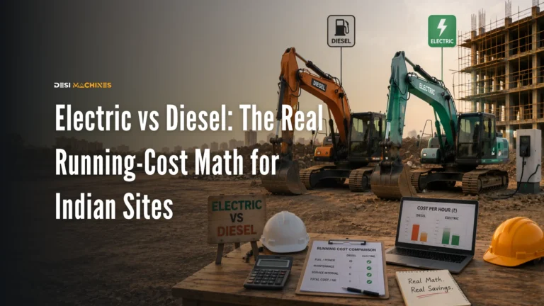Electric vs Diesel Excavator Cost: The Real Running-Cost Math for Indian Sites