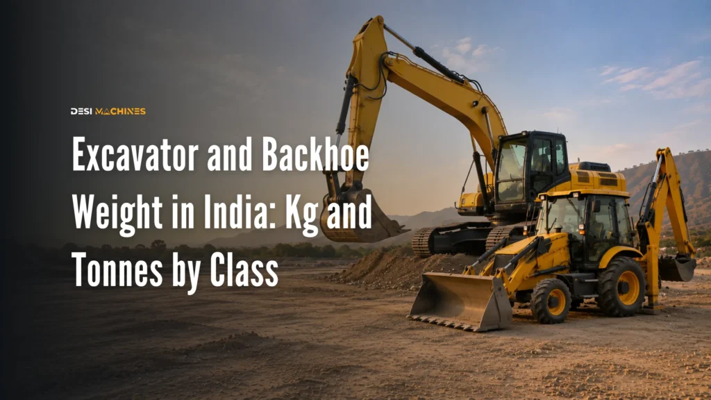 Excavator and Backhoe Weight in India: Kg and Tonnes by Class
