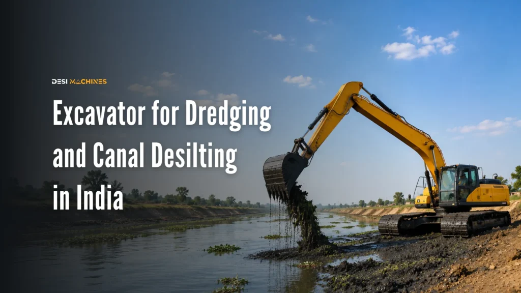 Excavator for Dredging and Canal Desilting in India
