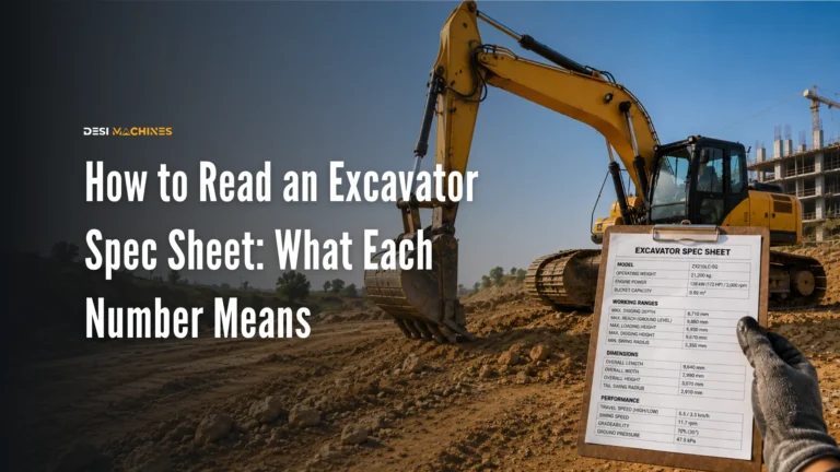 How to Read an Excavator Spec Sheet: What Each Number Means