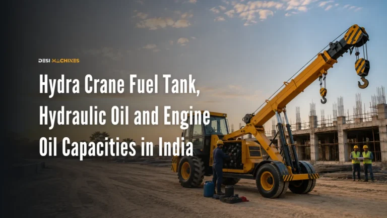 Hydra Crane Fuel Tank, Hydraulic Oil and Engine Oil Capacities in India
