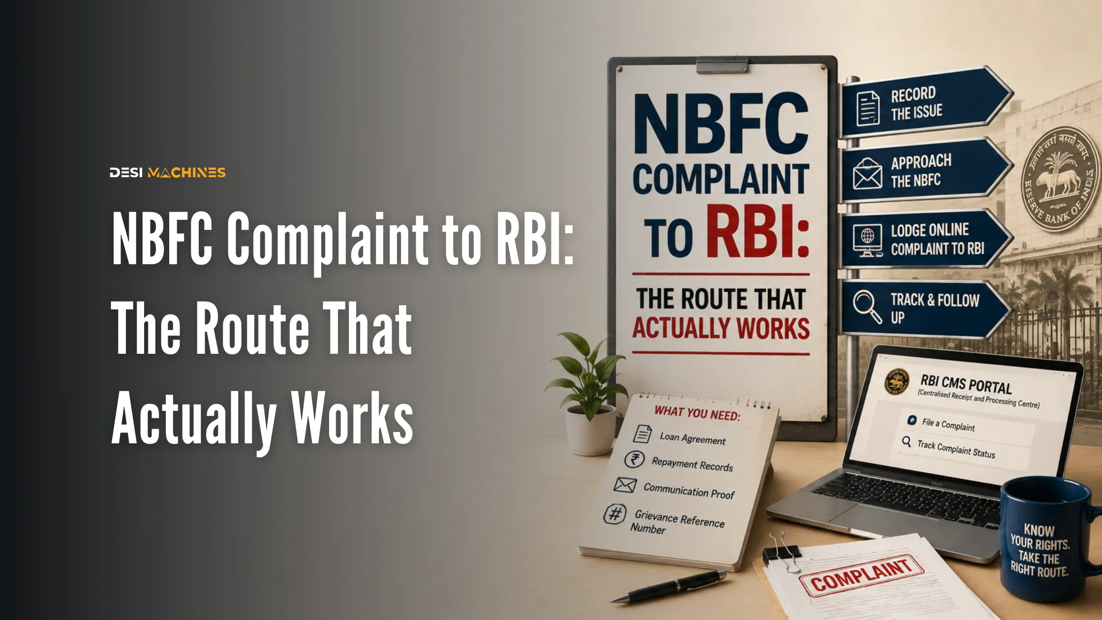 NBFC complaint process with RBI complaint information, documents and online complaint portal
