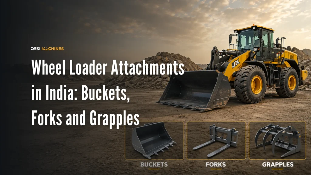 Wheel Loader Attachments in India: Buckets, Forks and Grapples