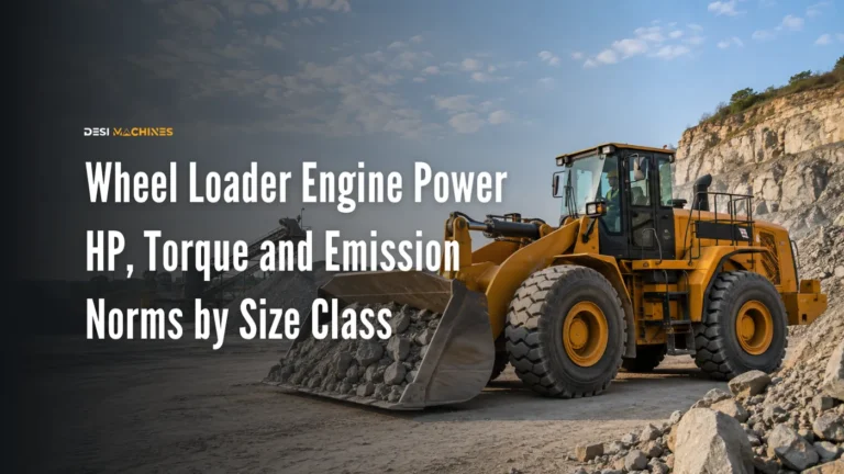 Wheel Loader Engine Power in India: HP, Torque and Emission Norms by Size Class