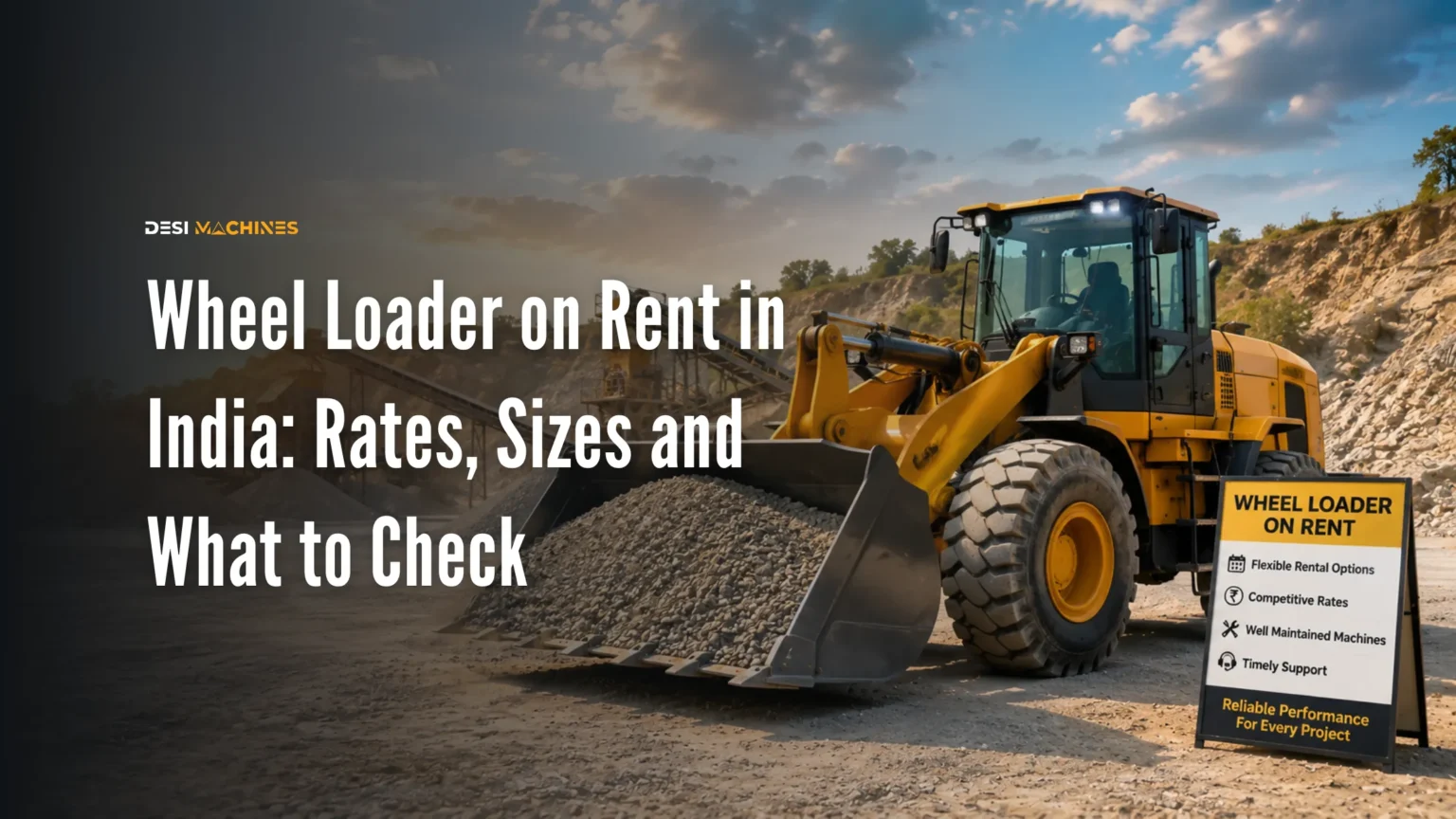 Wheel Loader on Rent in India: Rates, Sizes and What to Check
