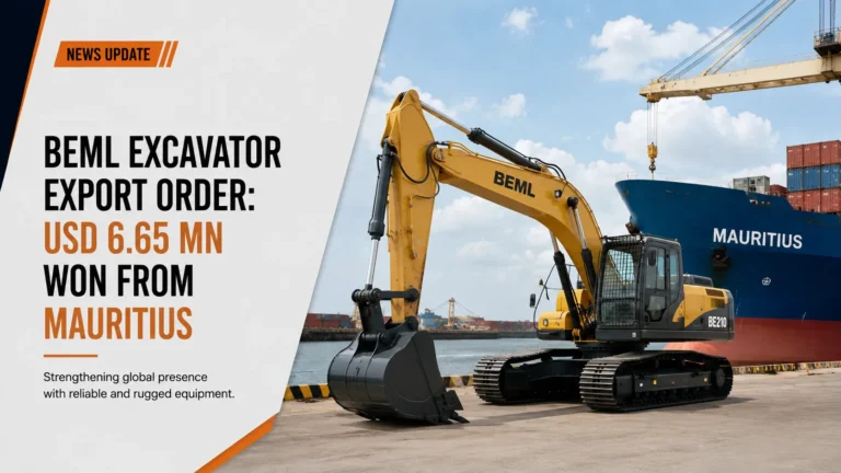 BEML Excavator Export Order: USD 6.65 Mn Won from Mauritius 10 BEML Excavator Export Order: USD 6.65 Mn Won from Mauritius
