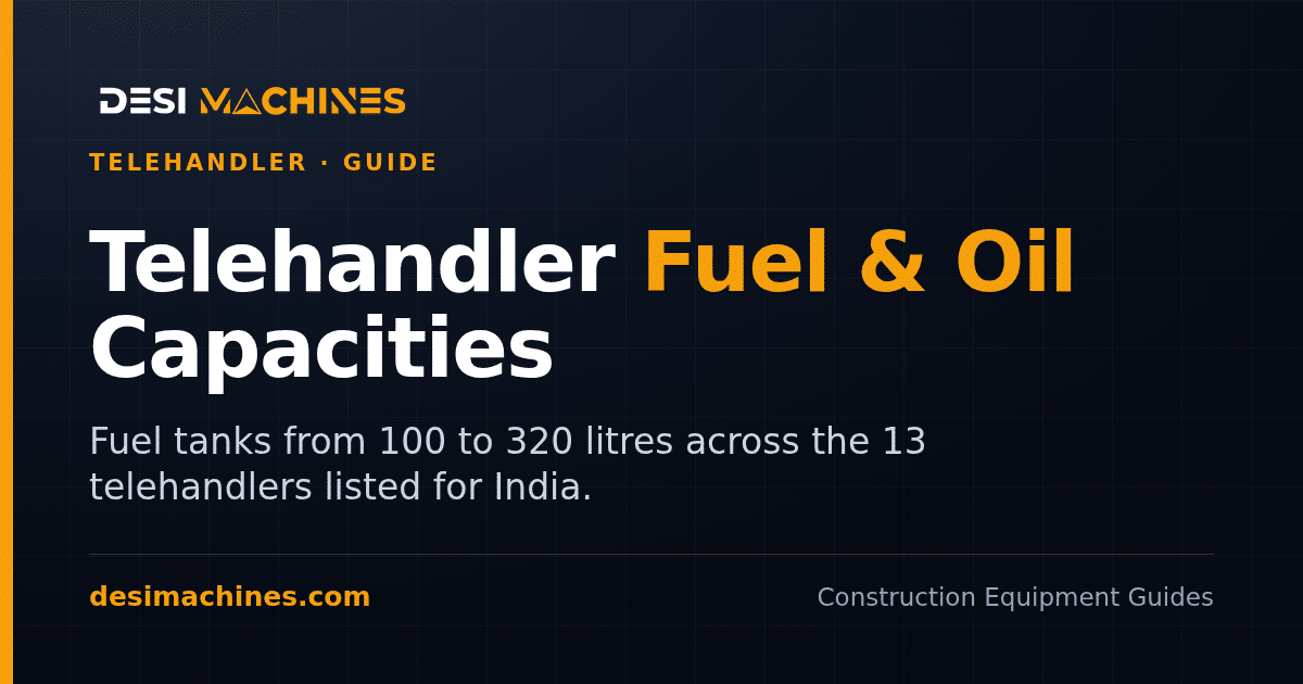 Telehandler Fuel Tank and Oil Capacities in India