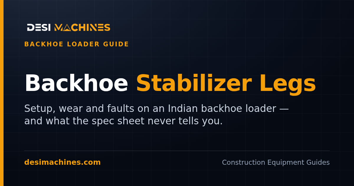 Backhoe Stabilizer Legs in India: Setup, Wear and Faults