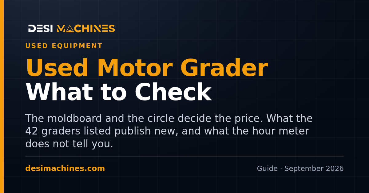 Used Motor Grader Buying Guide for India: What to Check