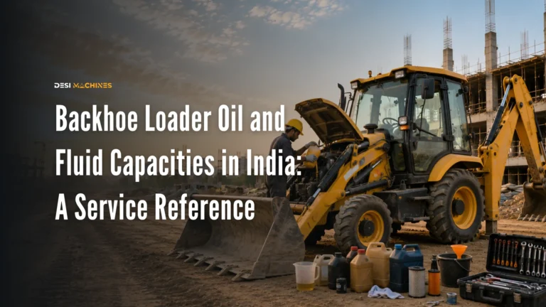 Backhoe Loader Oil and Fluid Capacities in India: A Service Reference