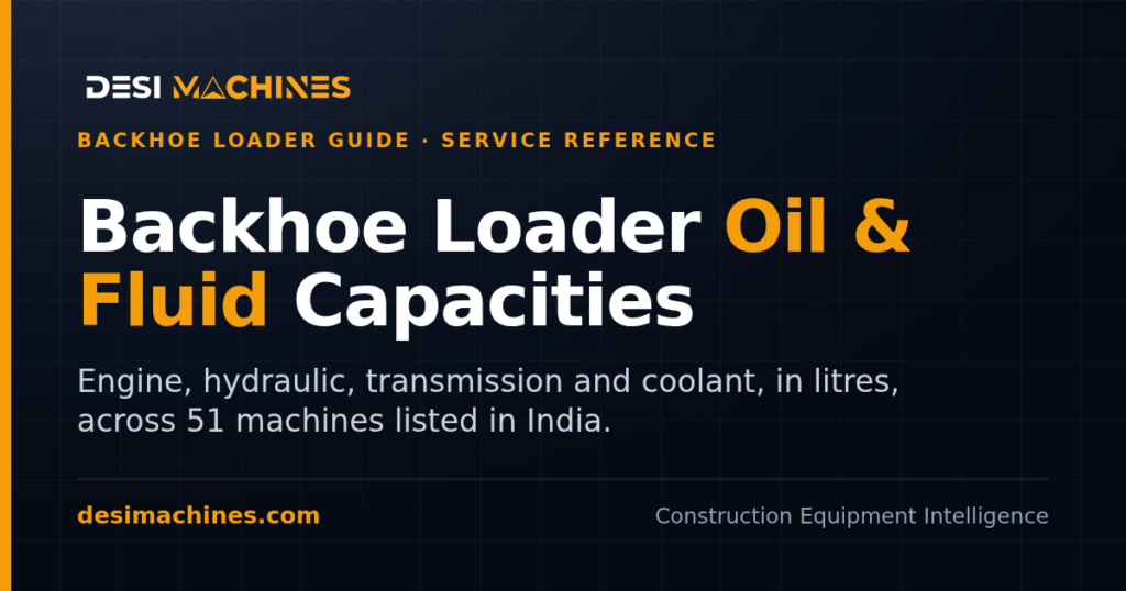 Backhoe Loader Oil and Fluid Capacities in India: A Service Reference