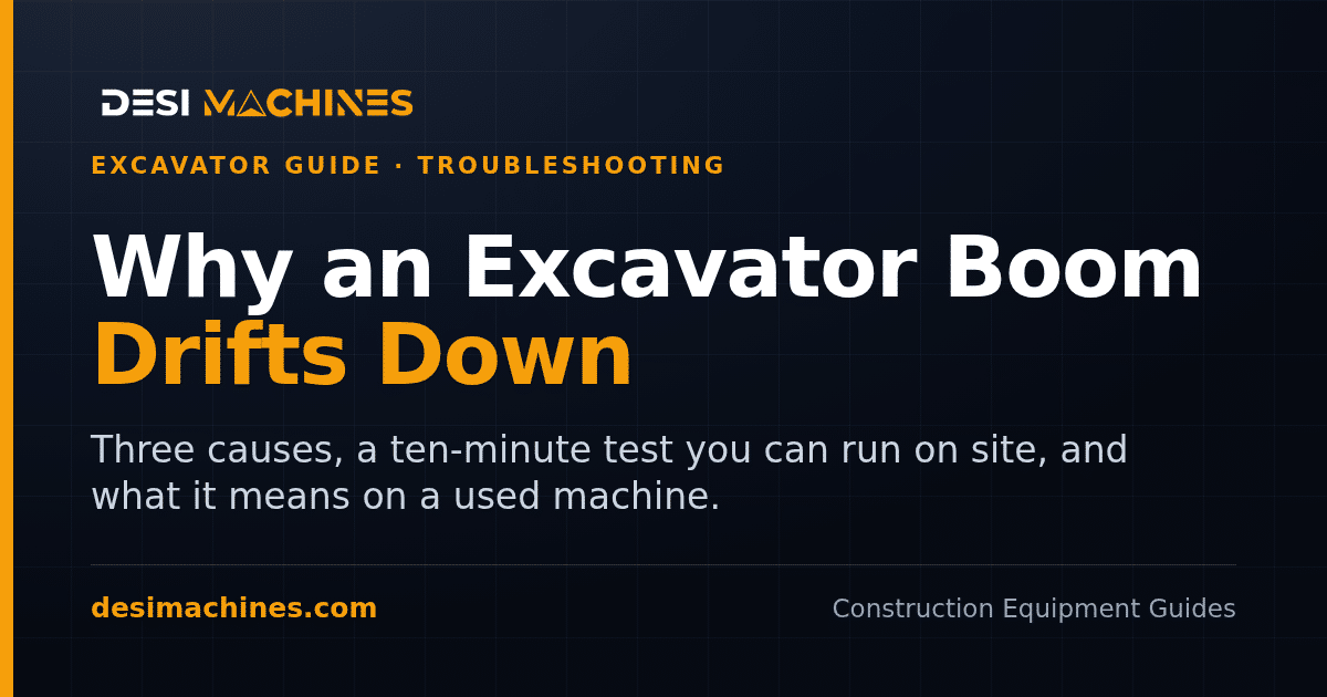 Excavator Boom Drift in India: Why the Boom Sinks and How to Check It