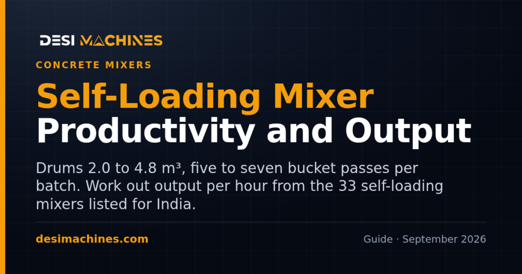 Self-Loading Concrete Mixer Productivity in India: Output per Hour and per Day