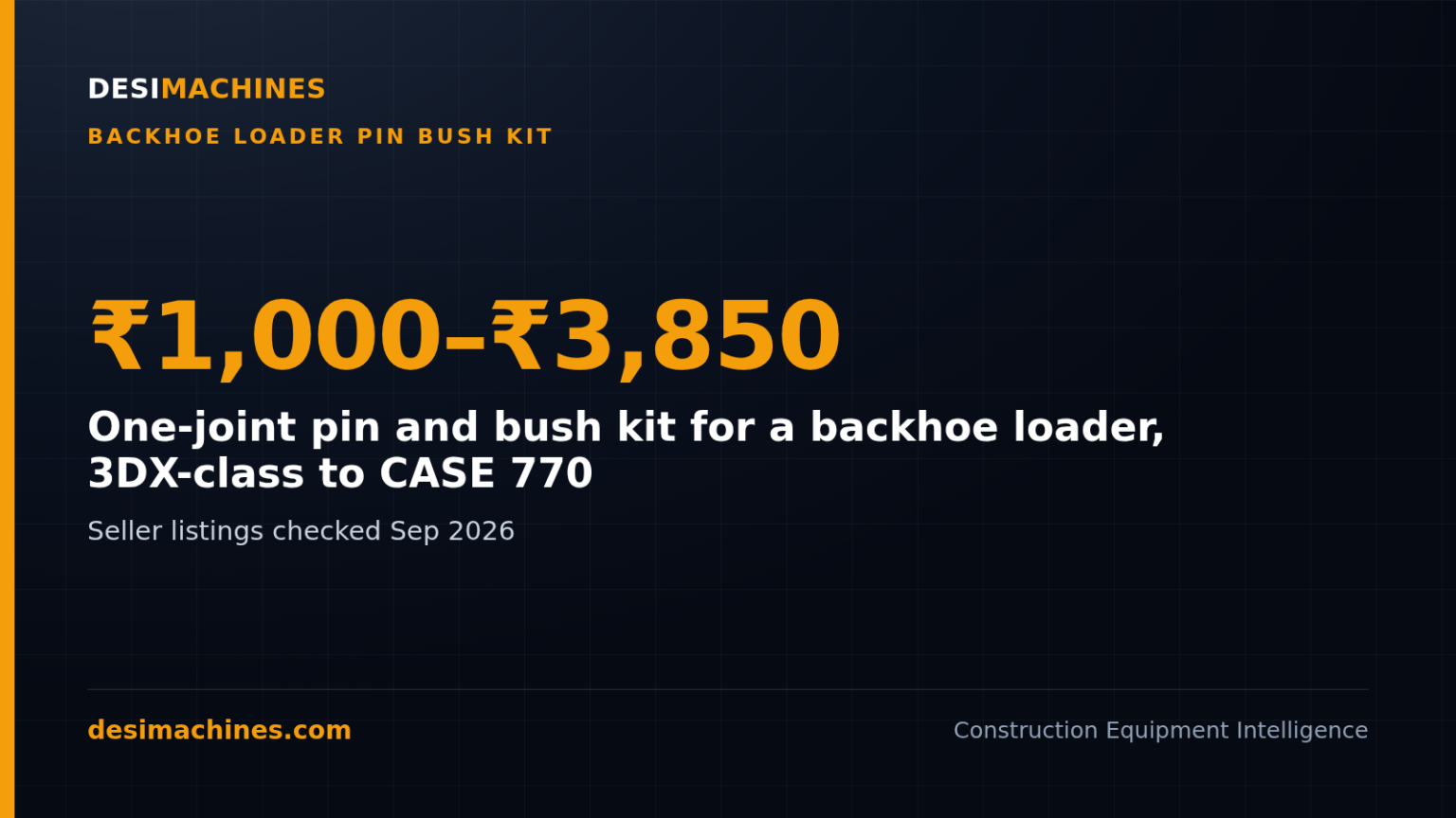 Backhoe Loader (JCB) and Excavator Pin Bush Kit: Sizes and Prices