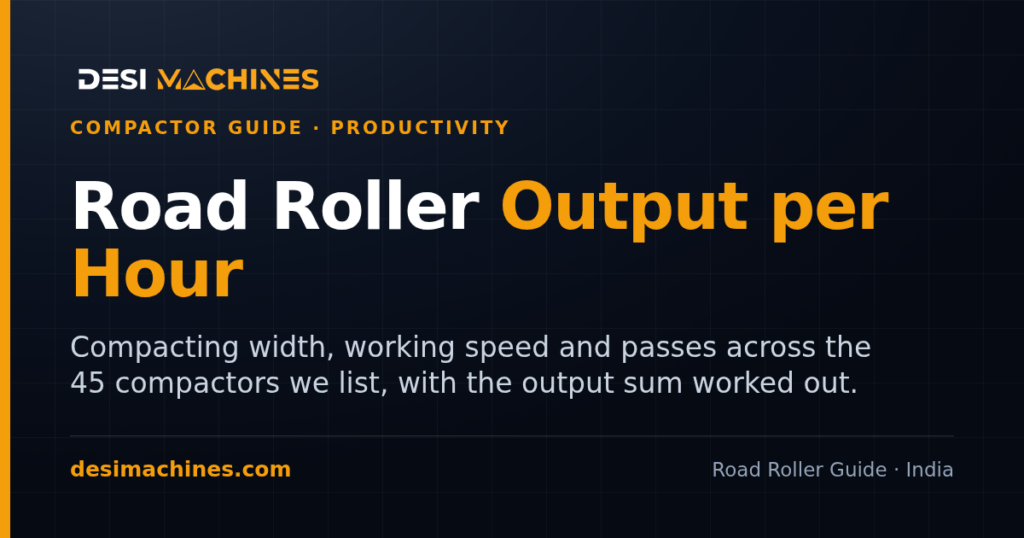 Road Roller Productivity in India: Compaction Output, Passes and Area per Hour