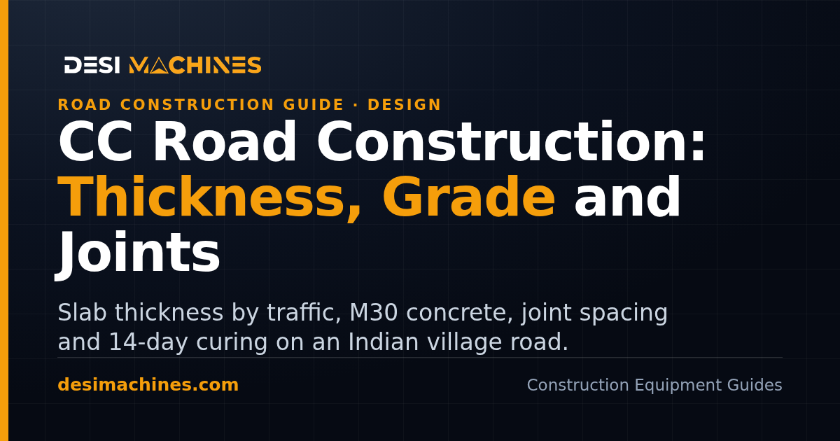 CC Road Construction in India: Slab Thickness, Concrete Grade and Joints