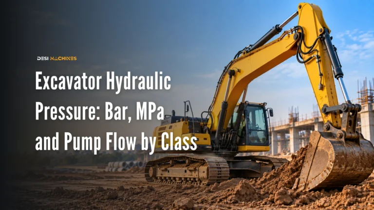 Excavator Hydraulic Pressure in India: Bar, MPa and Pump Flow by Class
