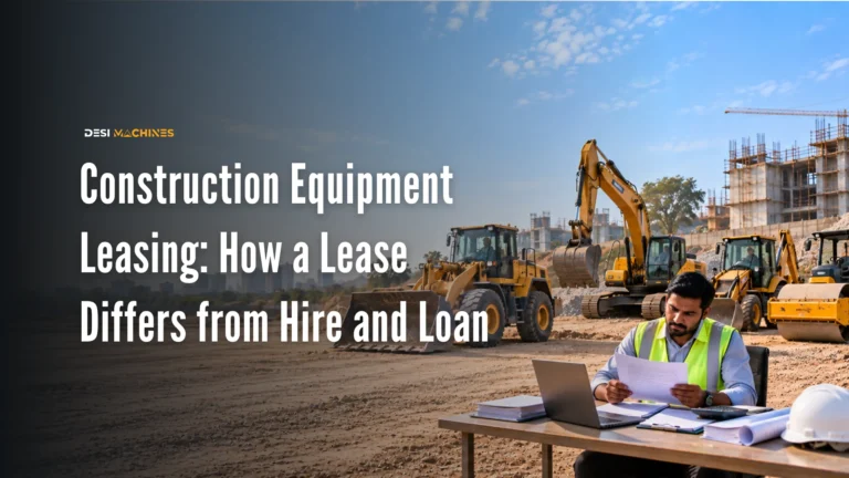 Construction Equipment Leasing in India: How a Lease Differs from Hire and a Loan