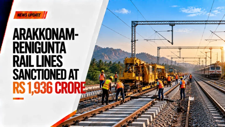 Arakkonam-Renigunta Rail Lines Sanctioned at Rs 1,936 Crore