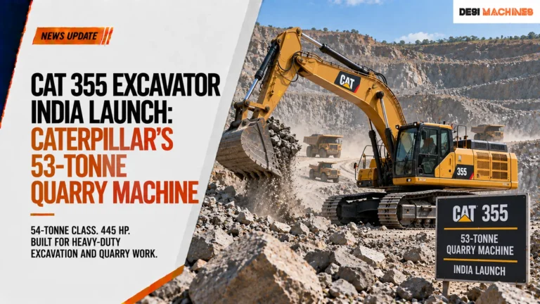 Cat 355 Excavator India Launch: Caterpillar’s 53-Tonne Quarry Machine