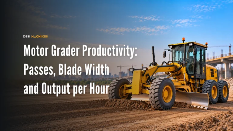 Motor Grader Productivity in India: Passes, Blade Width and Output per Hour