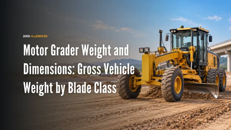 Motor Grader Weight and Dimensions in India: Gross Vehicle Weight by Blade Class