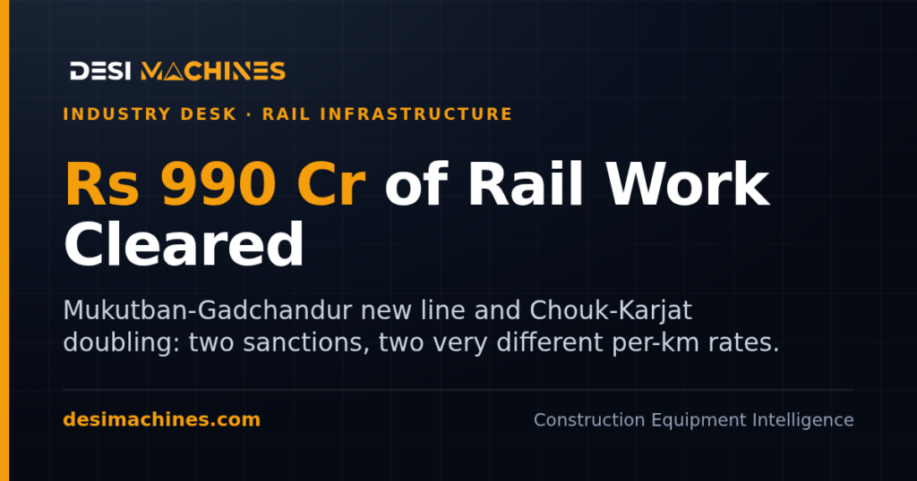 Mukutban Gadchandur Rail Line: Rs 493 Crore for 38.21 Km