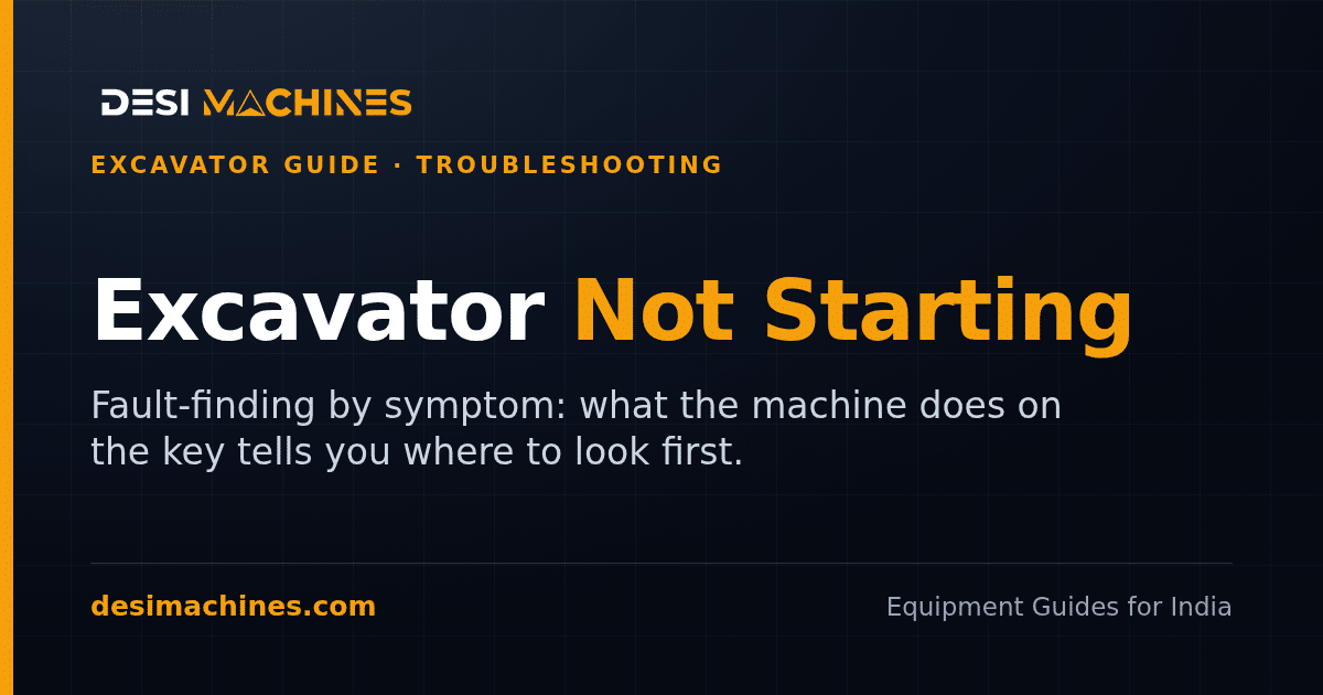 Excavator Not Starting in India: Fault-Finding by Symptom