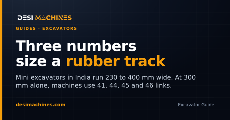 Mini Excavator Rubber Track Size in India: Width, Links and Tension