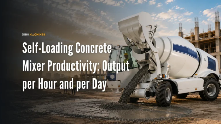 Self-Loading Concrete Mixer Productivity in India: Output per Hour and per Day