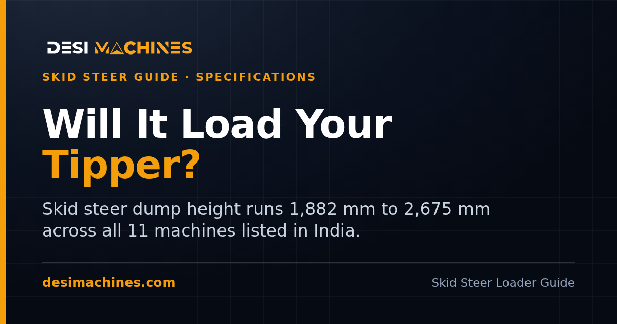 Skid Steer Dump Height in India: Will It Load Your Tipper?