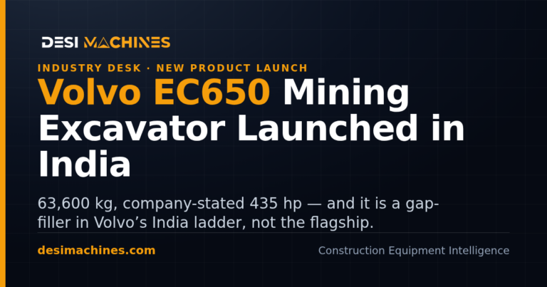 Volvo EC650: 65-Tonne Mining Excavator Launched in India