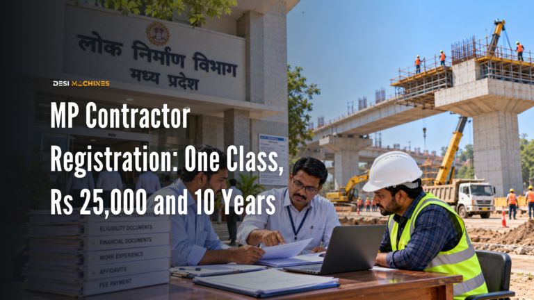 MP Contractor Registration: One Class, Rs 25,000 and 10 Years