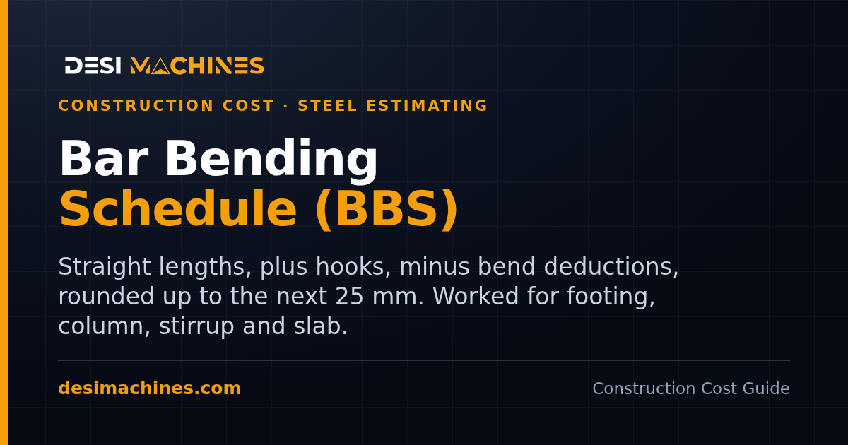 Bar Bending Schedule (BBS): Cutting Length, Hooks and Bend Deductions