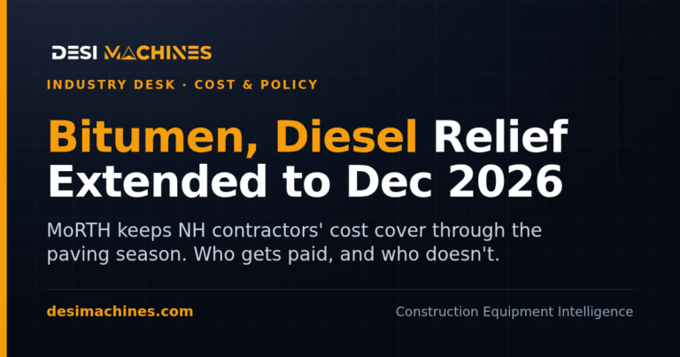 MoRTH Extends Bitumen and Diesel Cost Relief to December 2026 8 MoRTH Extends Bitumen and Diesel Cost Relief to December 2026